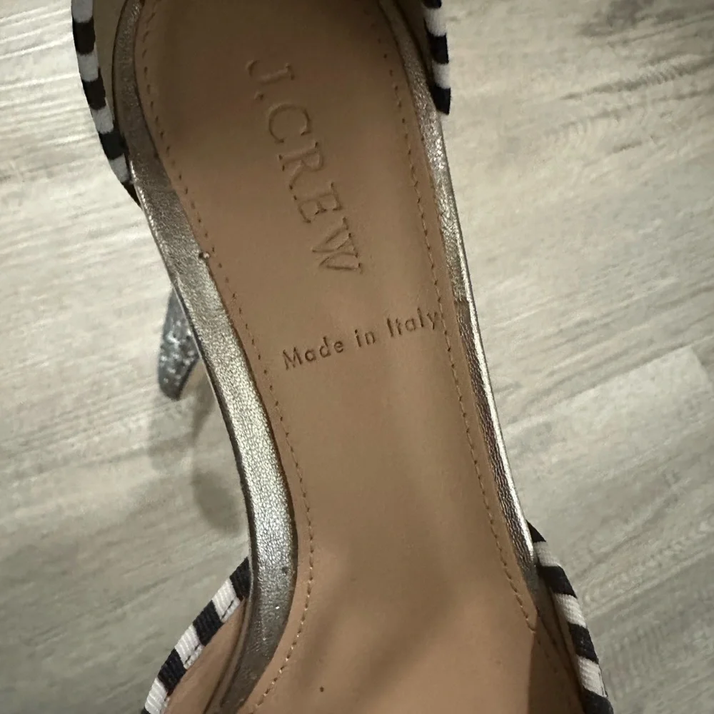 J. Crew collection glitter ankle tie shoes Sz 6.5 made in Italy
